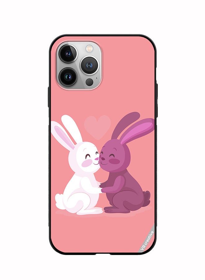 VR CREATIVE Protective Case Cover For Apple iPhone 12 Pro Max Love Rabbits Design Multicolour - Image 1