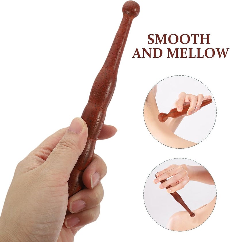 HEALLILY هيليلي 3 قطع عصا تدليك القدم من الخشب الطبيعي قلم ضغط للأقدام لأغراض الانعكاس أداة تدليك مريحة للاستخدام المنزلي - Image 3