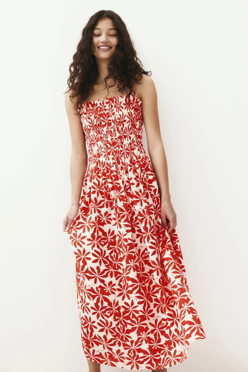 H&M Smocked-bodice strappy dress