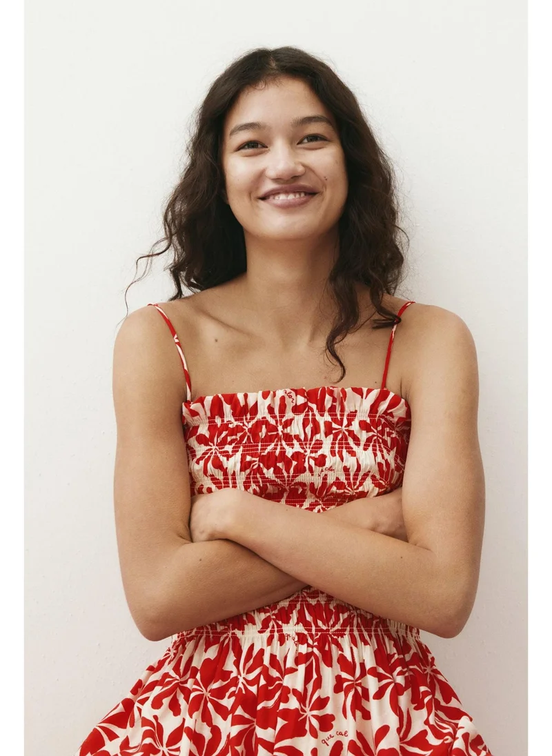 H&M Smocked-bodice strappy dress