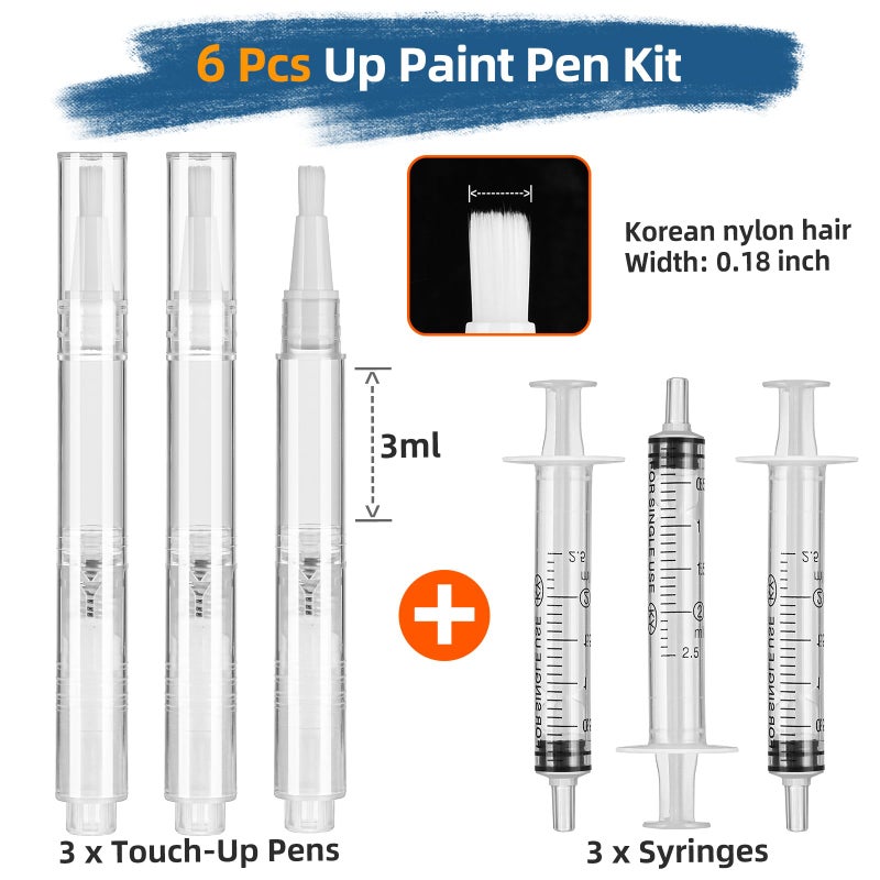 XTIIEED Fillable Touch Up Paint Pen, Refillable Paint Brush Pens, Touch up Paint pens for Walls - Wood Floors, Windows, Furniture, Kitchen Cabinet, Suitable for Any Repair(3 Pack) - Image 5