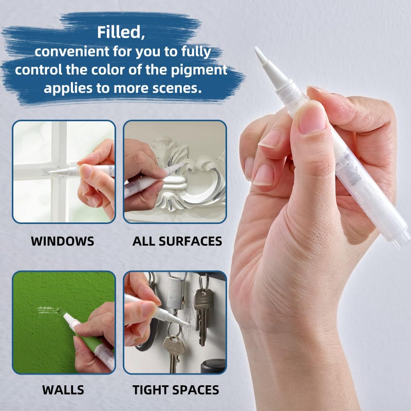 XTIIEED Fillable Touch Up Paint Pen, Refillable Paint Brush Pens, Touch up Paint pens for Walls - Wood Floors, Windows, Furniture, Kitchen Cabinet, Suitable for Any Repair(3 Pack) - Image 4