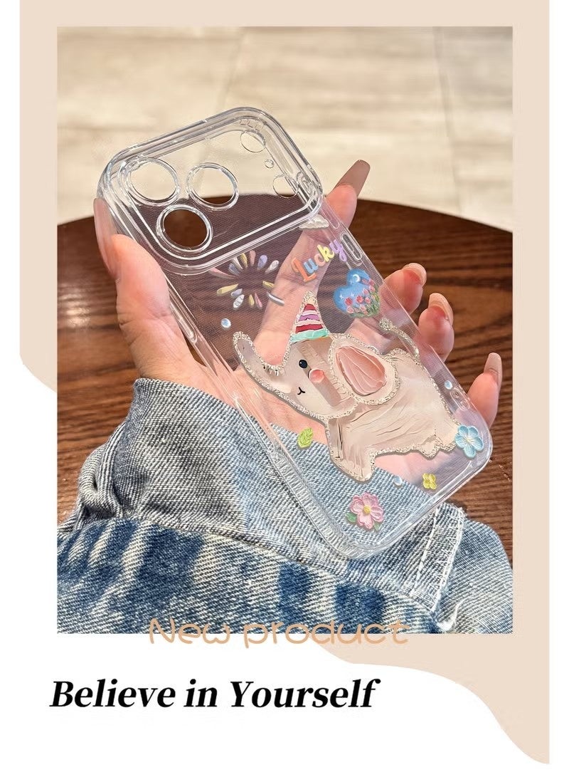 iPhone 17 Pro Max Case, Cover oil Cute Animal with Camera Protector Women Girl IPhone Covers Anti-Yellow & Anti-Scratch, Ultra Slim, for iPhone 17 Pro Max Accessories ( Clear ) - Image 3