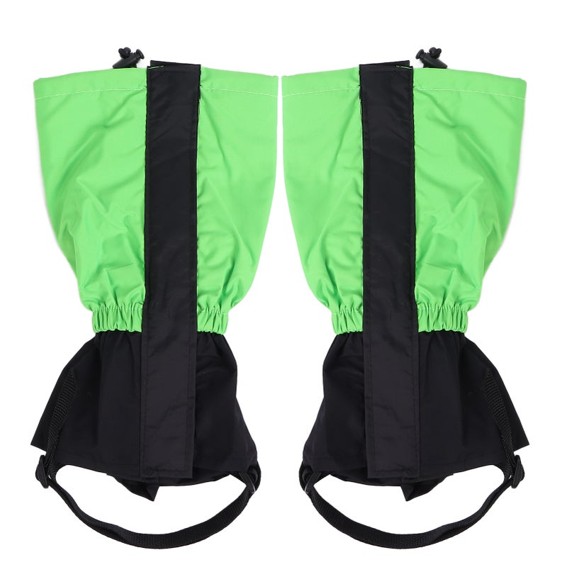 Children's Waterproof Leg Covers: Green Adjustable Webbing - Abrasion Resistant Protective Leg Covers for Outdoor Cold Wet Weather Use - Image 1