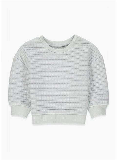 Boys Quilted Crew Neck Jumper