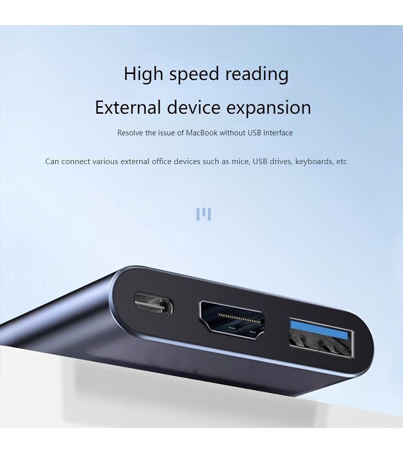 USB 3.0 HDMI PD 100W 3 In 1 Docking Station High Speed Plug and Play Driver Free Multifunctional 4K HD Screen Mirroring - Image 3