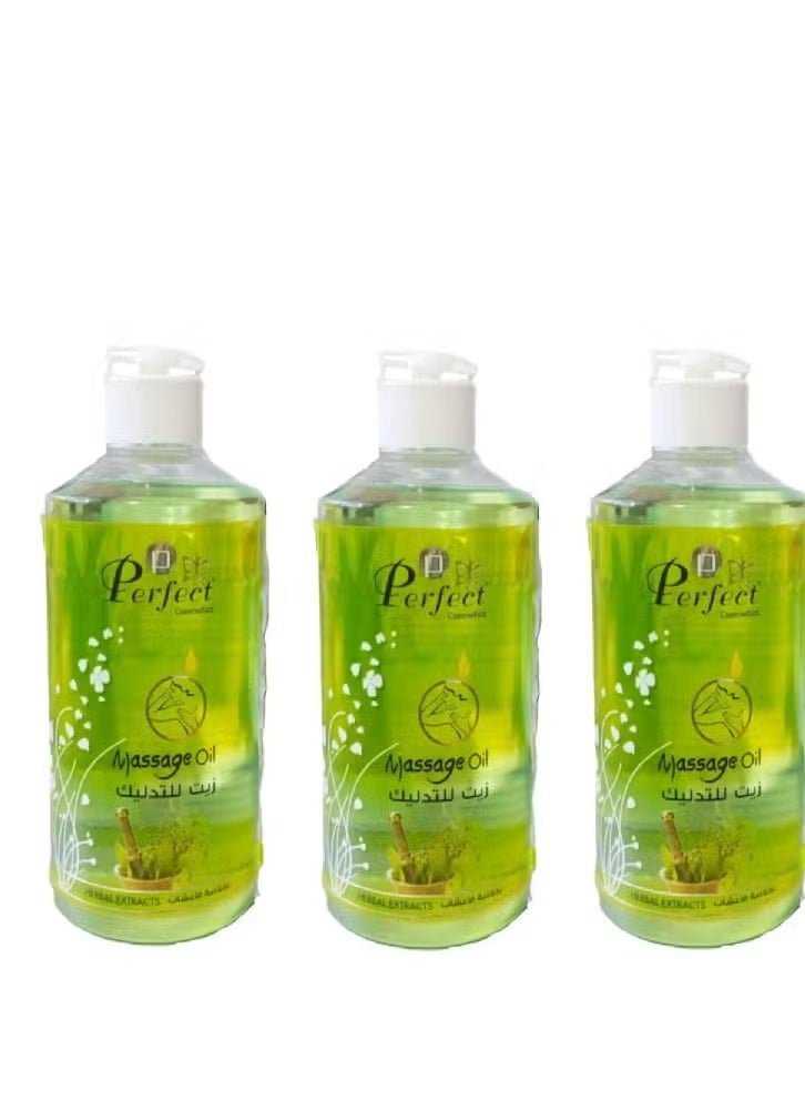 Perfect 3 pieces of Perfect body massage oil - with herbal extracts 500 Ml - Image 1