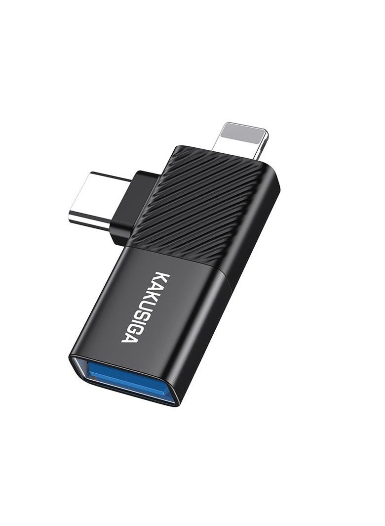 KAKUSIGA محول KAKUSIGA 2 في 1 USB 2.0 iP و USB-C ذكر إلى USB أنثى - Image 3