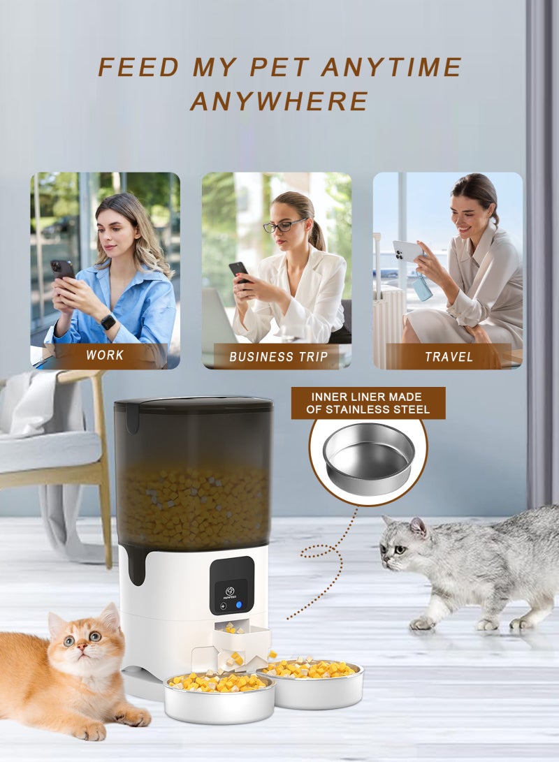 URbazaar 7L Automatic Cat Feeder,Pet Feeder with APP Control for Pet Dry Food Timing Quantitative Feeder Body Dispenser with Portion Control- 10 times 12 servings - Image 3