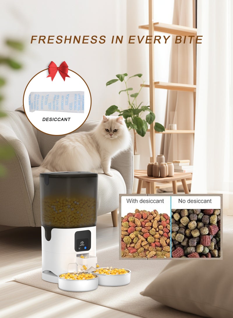 URbazaar 7L Automatic Cat Feeder,Pet Feeder with APP Control for Pet Dry Food Timing Quantitative Feeder Body Dispenser with Portion Control- 10 times 12 servings - Image 5