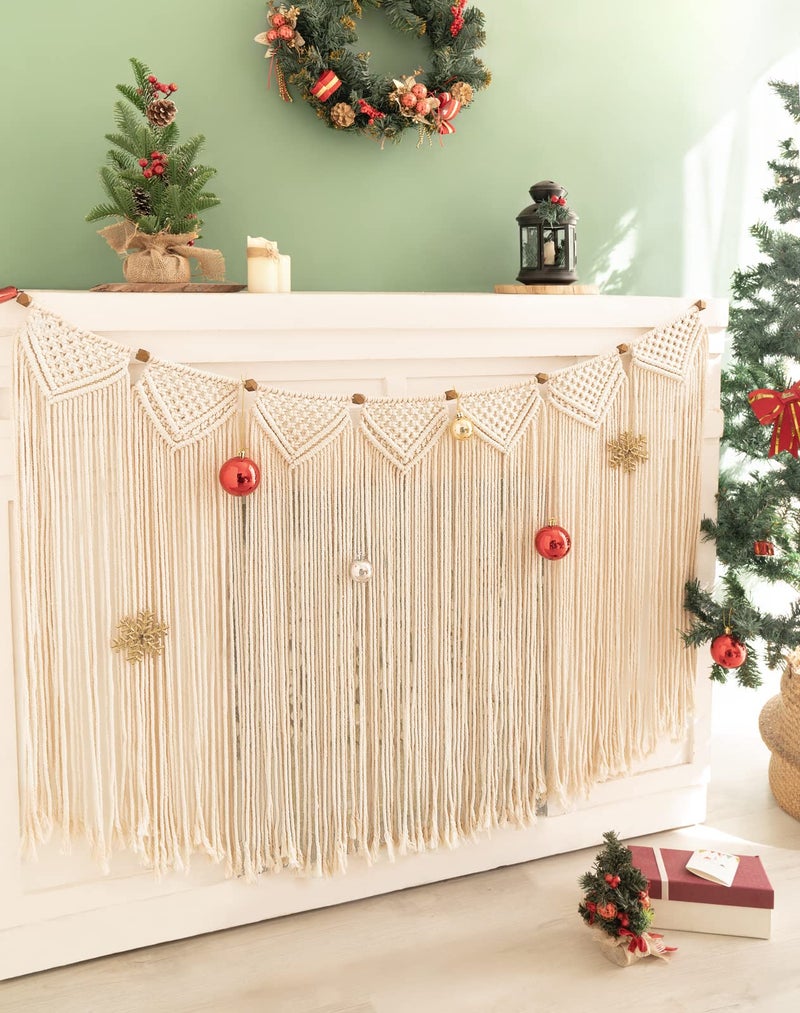 Mkono Large Macrame Wall Hanging Boho Tapestry Woven Bohemian Above Bed Wall Decor Wedding Christmas Backdrop Decoration for Bedroom Living Room Nursery Dorm Apartment, Idea Gift, 47" L X 28" W - Image 5