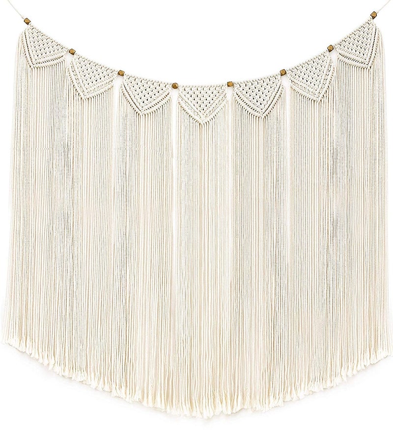 Mkono Large Macrame Wall Hanging Boho Tapestry Woven Bohemian Above Bed Wall Decor Wedding Christmas Backdrop Decoration for Bedroom Living Room Nursery Dorm Apartment, Idea Gift, 47" L X 28" W - Image 1