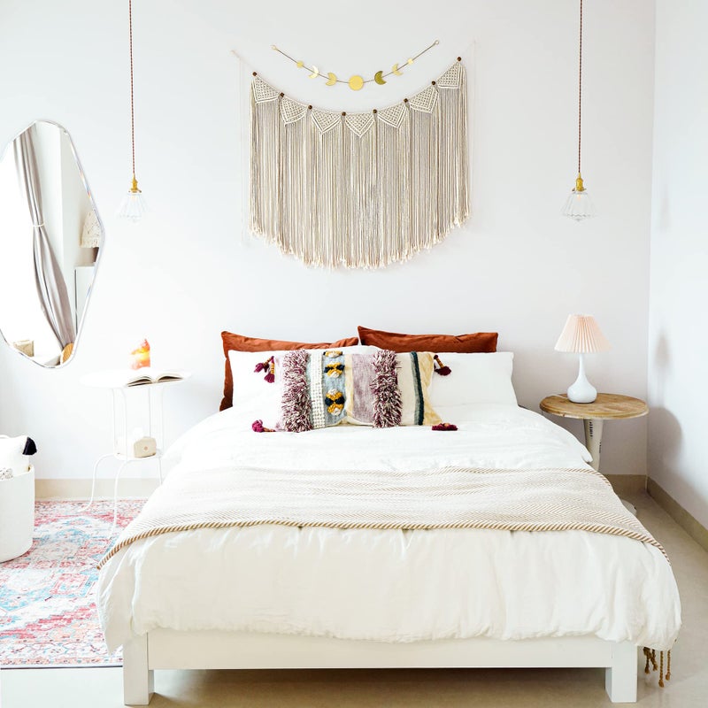 Mkono Large Macrame Wall Hanging Boho Tapestry Woven Bohemian Above Bed Wall Decor Wedding Christmas Backdrop Decoration for Bedroom Living Room Nursery Dorm Apartment, Idea Gift, 47" L X 28" W - Image 2