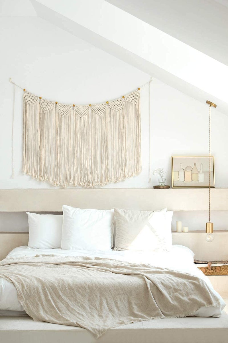 Mkono Large Macrame Wall Hanging Boho Tapestry Woven Bohemian Above Bed Wall Decor Wedding Christmas Backdrop Decoration for Bedroom Living Room Nursery Dorm Apartment, Idea Gift, 47" L X 28" W - Image 3