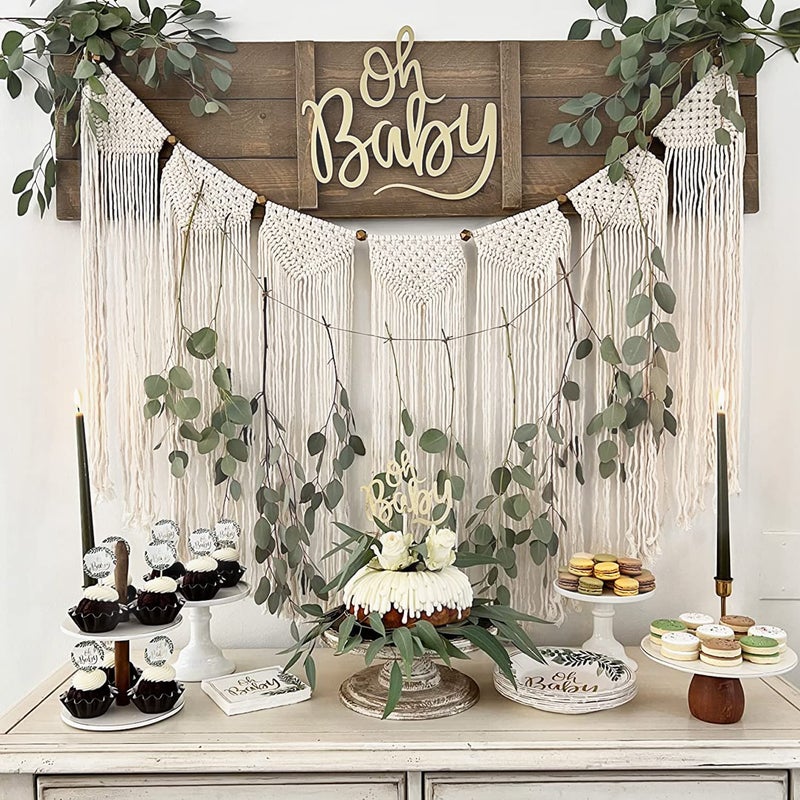 Mkono Large Macrame Wall Hanging Boho Tapestry Woven Bohemian Above Bed Wall Decor Wedding Christmas Backdrop Decoration for Bedroom Living Room Nursery Dorm Apartment, Idea Gift, 47" L X 28" W - Image 4