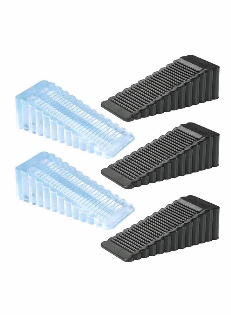 Excefore Door Stopper 5 Pack Rubber Door Stopper Anti-Slip Removable Door Wedge Door Stopper for Home School Hospital Heavy Duty Security Door Stopper, Non-Scratching Door Stop(Transparent and Black)  - Image 1