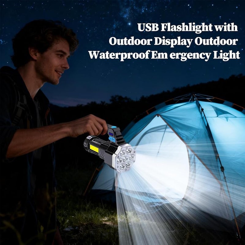 Rechargeable LED Flashlight Waterproof Torch USB Camping Light 4 Modes Compact Outdoor Gear - Image 4