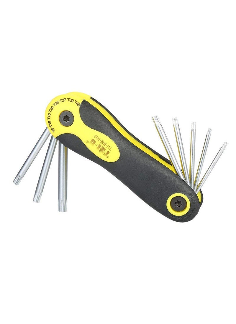 WROPZO WROPZO TM 8Piece Folding Star Key Wrench Set Screwdrivers Kit T9 To T40  - Image 4