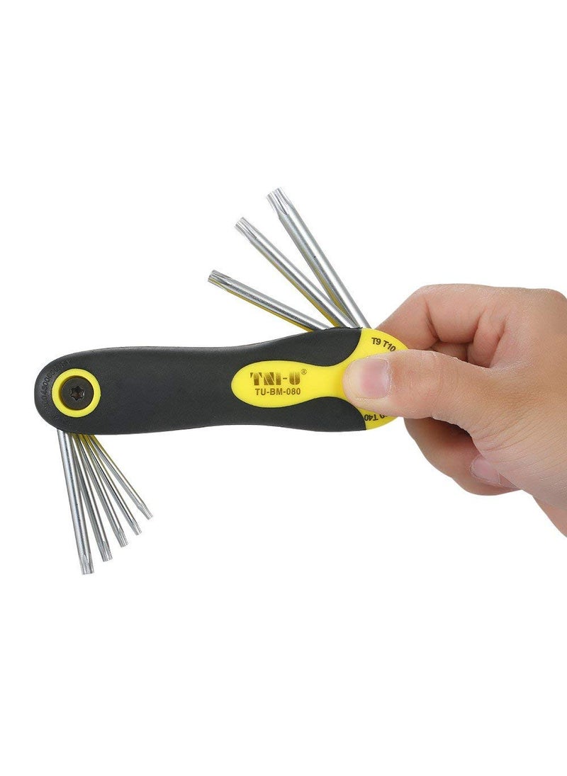 WROPZO WROPZO TM 8Piece Folding Star Key Wrench Set Screwdrivers Kit T9 To T40  - Image 1