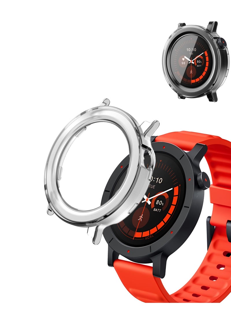 ChicVibe Case for CMF Watch 3 Pro, PC Shell+Tempered Glass Integrated Design, Anti Fall and Scratch Resistant, High-Definition and Transparent, Built-in 9H Tempered Glass Film, Hard PC, Easy to Install, Cover for NOTHING CMF Watch 3 Pro, Clear - Image 1