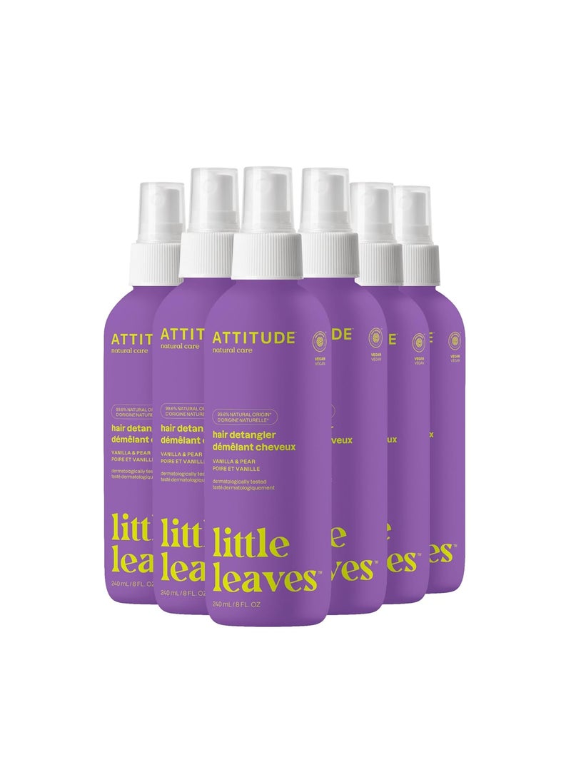 Attitude - ATTITUDE Rinse-free Hair Detangler for Kids, EWG Verified Leave In Product, Plant- and Mineral-Based Ingredients, Vegan, Vanilla & Pear, 8 Fl Oz (Pack of 6) - Image 1
