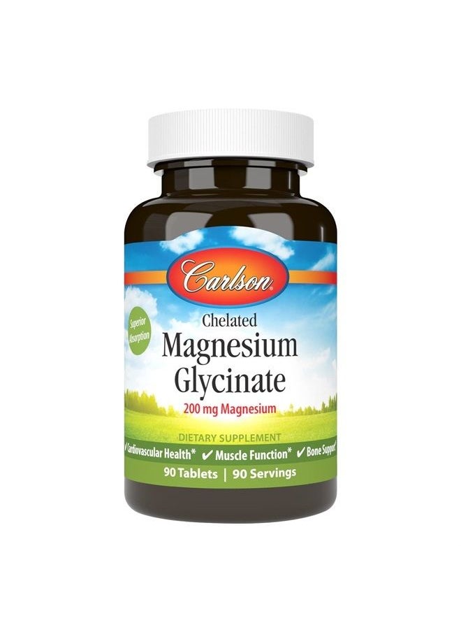 Carlson - Chelated Magnesium Glycinate 200Mg 90 Tablets - Image 1
