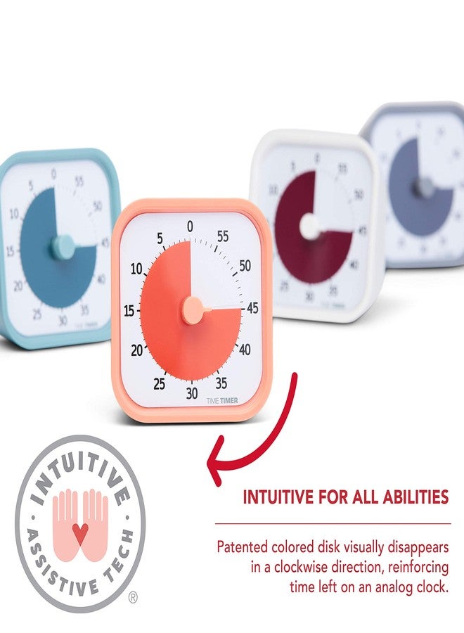 تايم تايمر مؤقت منزلي معدل - مؤقت مرئي للأطفال لمدة 60 دقيقة - إصدار منزلي - لأدوات الدراسة المنزلية، مؤقت لمكتب الأطفال، مكتب العمل والاجتماعات مع تشغيل صامت (برتقالي دريمسكل) - Image 4