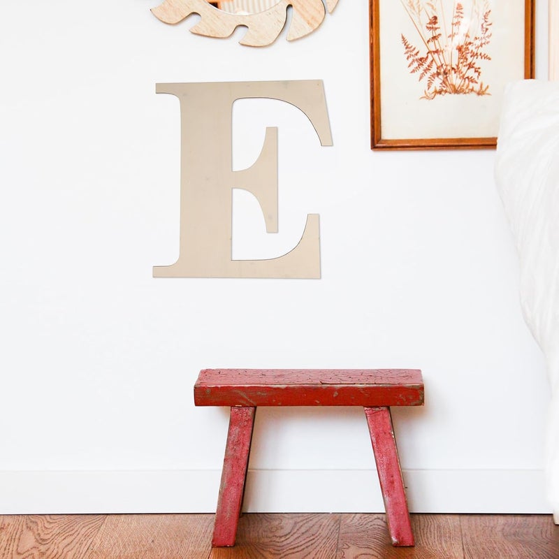 Generic Wooden Letter E 12-inch Unfinished DIY Wood Letter Slice for Wall Decoration Crafting Supplies Home Decor - Image 4