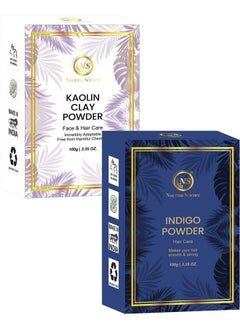 Nuerma Science Indigo Powder Kaolin Clay Powder Combo (Pack Of 2 100Gm Each)  - Image 1