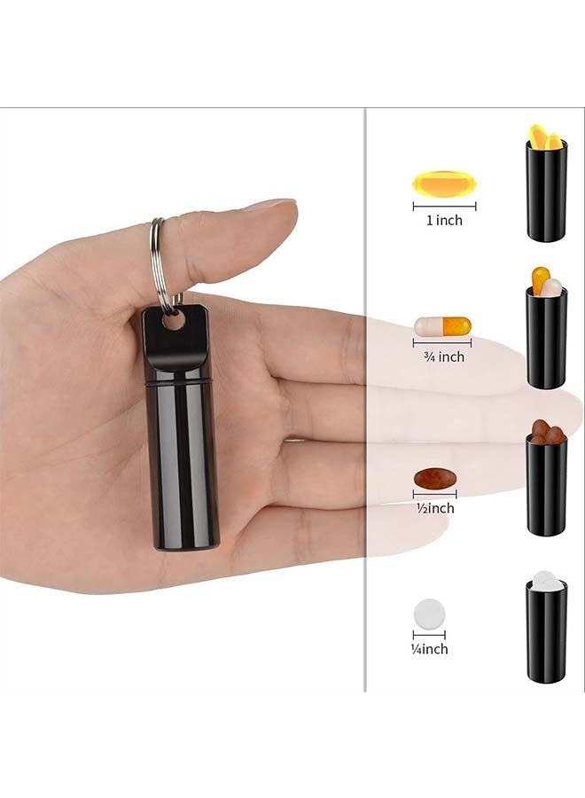 Ocean 3pcs Portable Pill Cases Metal Pocket Boxes Keychain Compartment Waterproof Daily Container Holder Medication Supplements Vitamins Cod Liver Oil - Image 3