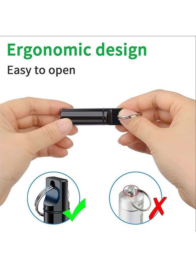 Ocean 3pcs Portable Pill Cases Metal Pocket Boxes Keychain Compartment Waterproof Daily Container Holder Medication Supplements Vitamins Cod Liver Oil - Image 5