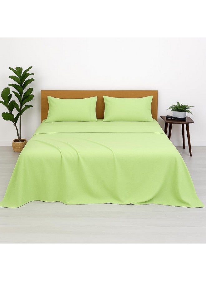 Bhoomi Impex Bedsheets for Double Bed - Microfiber Plain Double Size Sage Solid Bed Sheet Include Pillow Cover, Ultra Soft | for Home, Hotel, Villa, Resort and Guest House_Sage Solid - Image 1