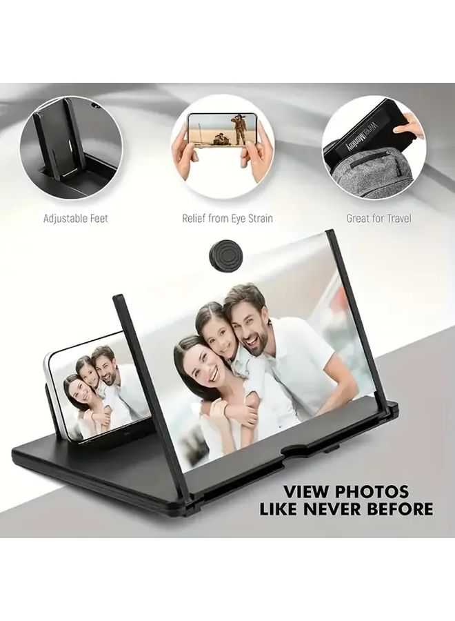 White Phone Screen Magnifier Stand Hands Free Foldable Portable Tablet Adapter - Image 3