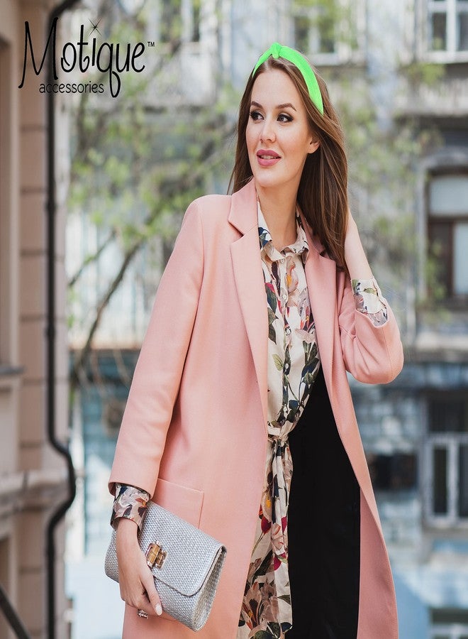 موتيك أكسيسوريز عصابات رأس مخملية معقودة للنساء (أخضر نيون) - Image 2