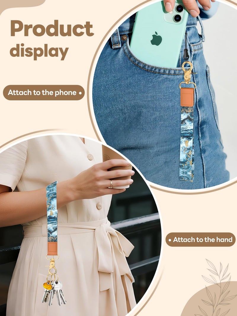 Handlein Wristlet Keychain for Women and Men, Key Chain Holder, Wrist Lanyard for Keys (GreenMarble) - Image 3