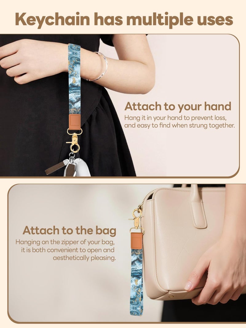 Handlein Wristlet Keychain for Women and Men, Key Chain Holder, Wrist Lanyard for Keys (GreenMarble) - Image 4