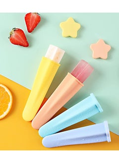 Y&D Silicone Popsicle Molds with Lids, 4 Pieces Ice Pop Molds, Food-grade and Reusable, Make Homemade Cream Yogurt Sticks Jelly Chocolate Quick Freezing Food Treats, Colors (Star)  - Image 4