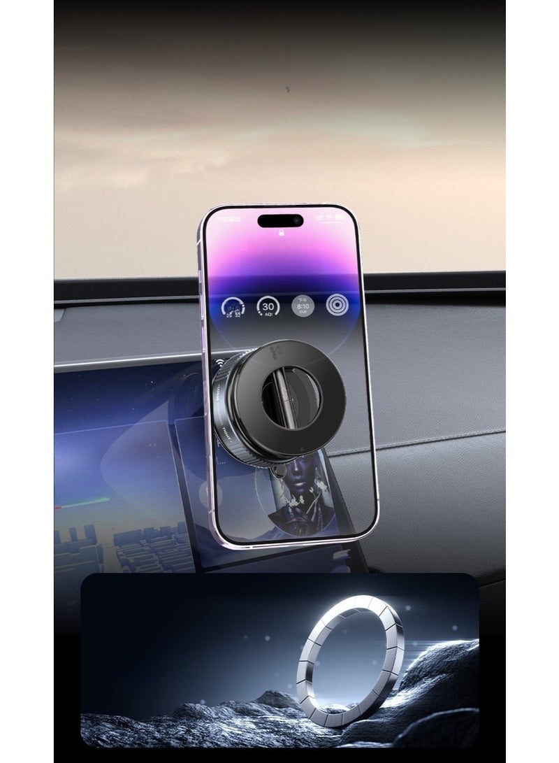 Upgraded version of smart magnetic mobile phone holder (cool black + 360° rotation + foldable stable strong magnet, strong magnetic car/gym dual use, vacuum suction cup suitable for all models) - Image 4