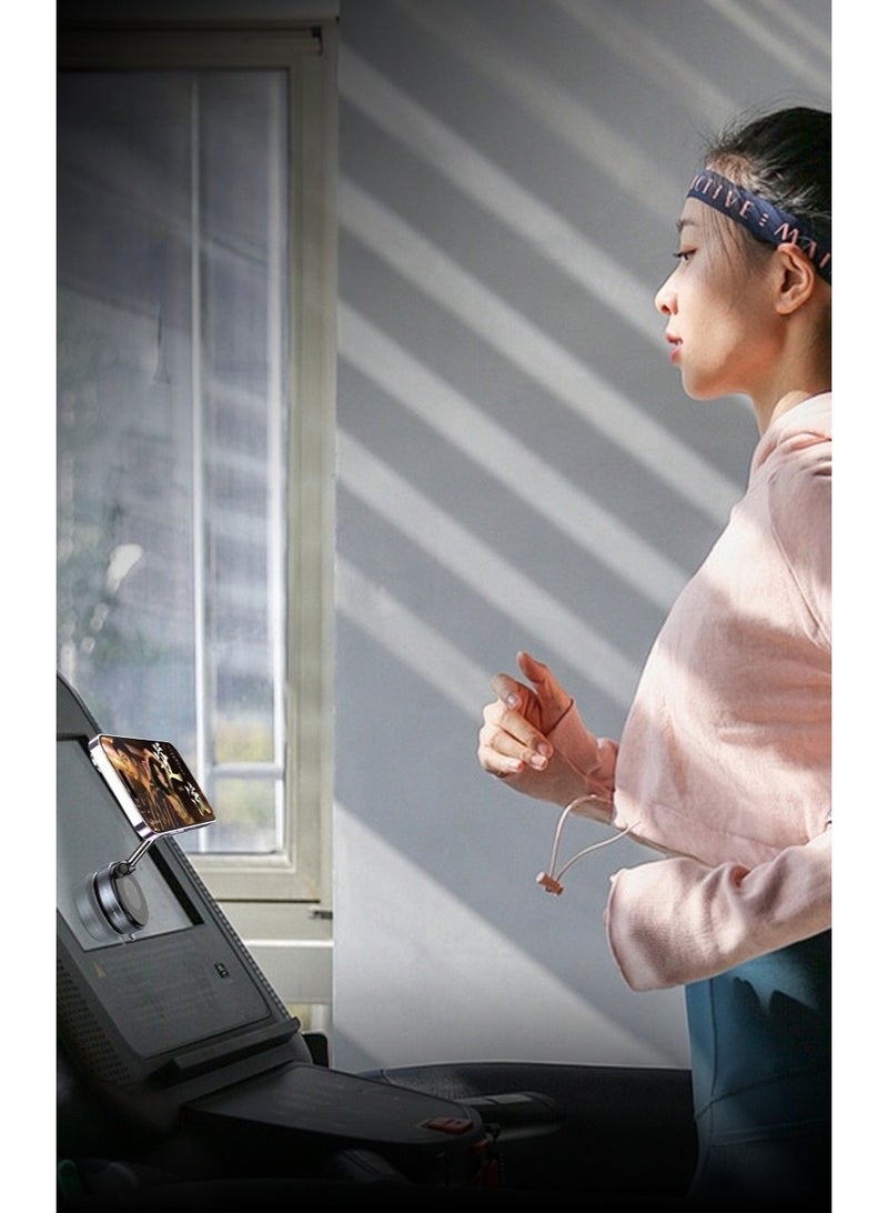 Upgraded version of smart magnetic mobile phone holder (cool black + 360° rotation + foldable stable strong magnet, strong magnetic car/gym dual use, vacuum suction cup suitable for all models) - Image 5