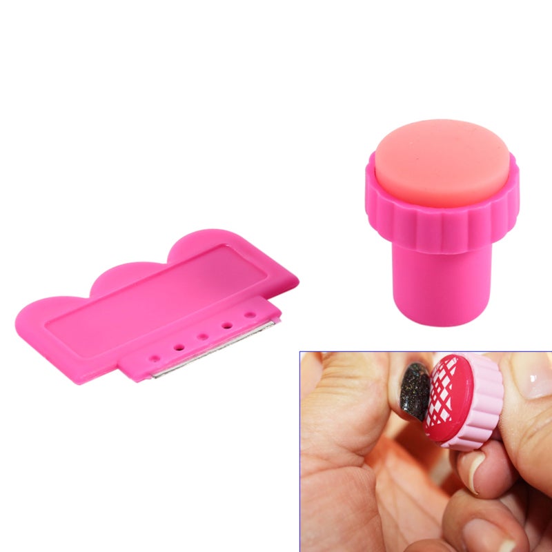 Nail Art Scraper 7 Pcs Set Reusable Nail Transfer Tool - Exquisite Clear Visible Effect Double Ended Stamper for Professional Salon or Home Use - Image 5