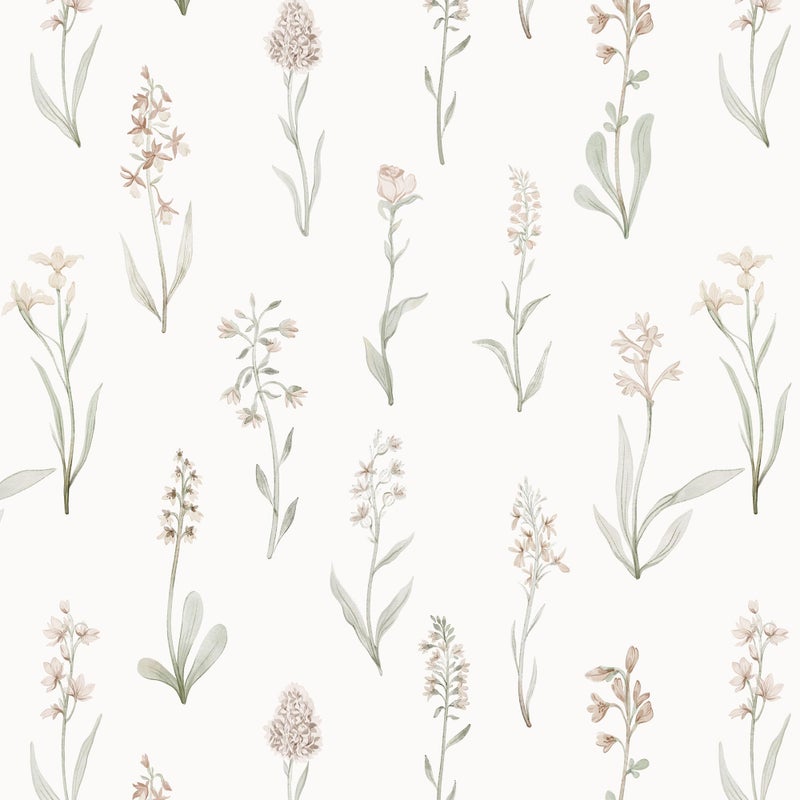 Wudnaye Beige Peel and Stick Wallpaper Floral Contact Paper 16.9inÃ—118.1in Neutral Beige Contact Paper Cream Floral Wallpaper Self Adhesive Waterproof for Bathroom Bedroom Nursery Decor Walls Vinyl - Image 1