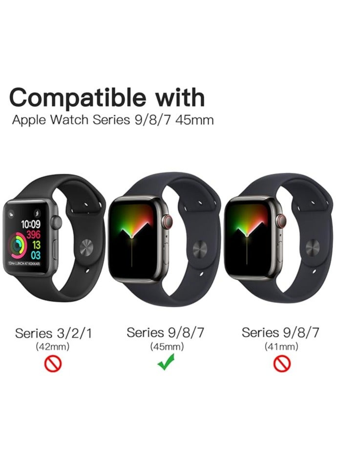 Denx Screen Protector for Apple Watch Series 9-8-7  45mm, Flexible TPU Film, Anti-Scratch HD Clear  - Image 2