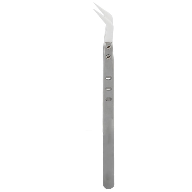 KGX TC002 Electrical Repair Tweezers Stainless Steel Insulation 3 Holes Professional Tweezers Sewing Tweezers Curved Tip - Image 2