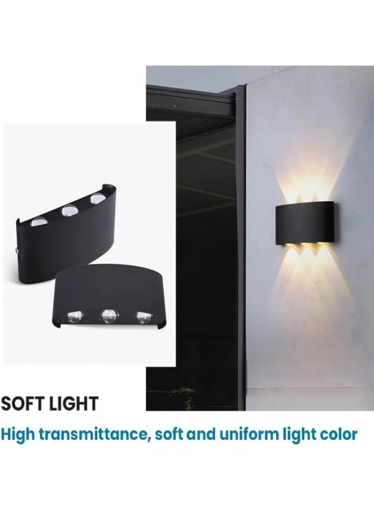 Vmax Outdoor Wall Light,LED Square Up&Down Porch Lights 3000K Warm White Outdoor Modern Wall Sconce Aluminum Porch & Patio Lights Exterior Light Fixture For Garden Backyard Garage (6W Warm light) - Image 3