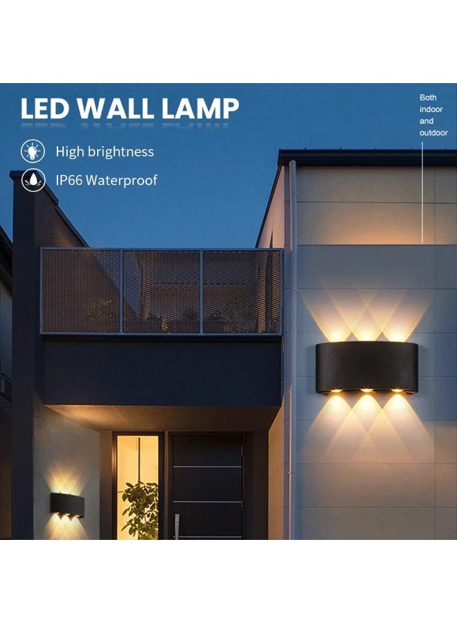 Vmax Outdoor Wall Light,LED Square Up&Down Porch Lights 3000K Warm White Outdoor Modern Wall Sconce Aluminum Porch & Patio Lights Exterior Light Fixture For Garden Backyard Garage (6W Warm light) - Image 2