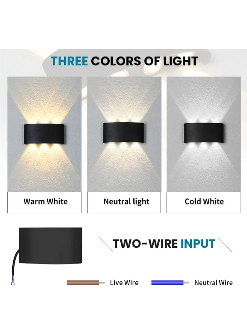 Vmax Outdoor Wall Light,LED Square Up&Down Porch Lights 3000K Warm White Outdoor Modern Wall Sconce Aluminum Porch & Patio Lights Exterior Light Fixture For Garden Backyard Garage (6W Warm light) - Image 4