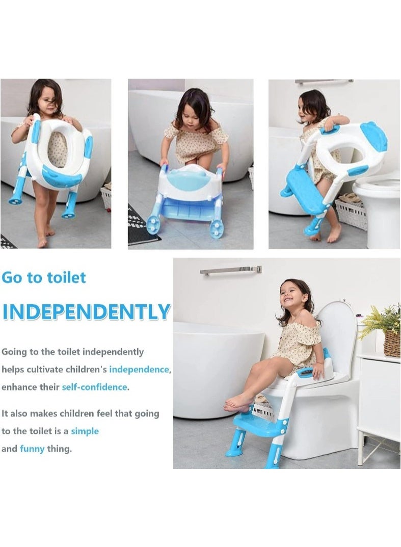 BAYBEE Aura Potty Training Seat with Ladder, Cushioned Handles, Portable Potty Chair for Toddlers - Image 2
