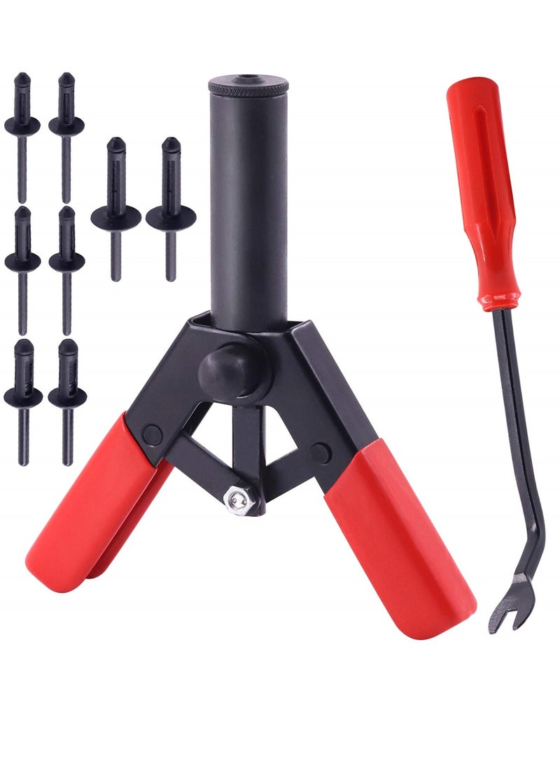 SYOSI 42PCS Plastic Rivet Gun Set with Bonus Fastener Removal Tool, 40 Nylon Blind Rivets in 4 Sizes, Hand Riveter for Automotive Use - Image 1