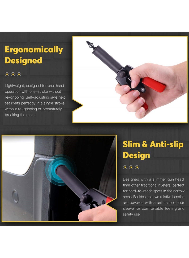 SYOSI 42PCS Plastic Rivet Gun Set with Bonus Fastener Removal Tool, 40 Nylon Blind Rivets in 4 Sizes, Hand Riveter for Automotive Use - Image 5