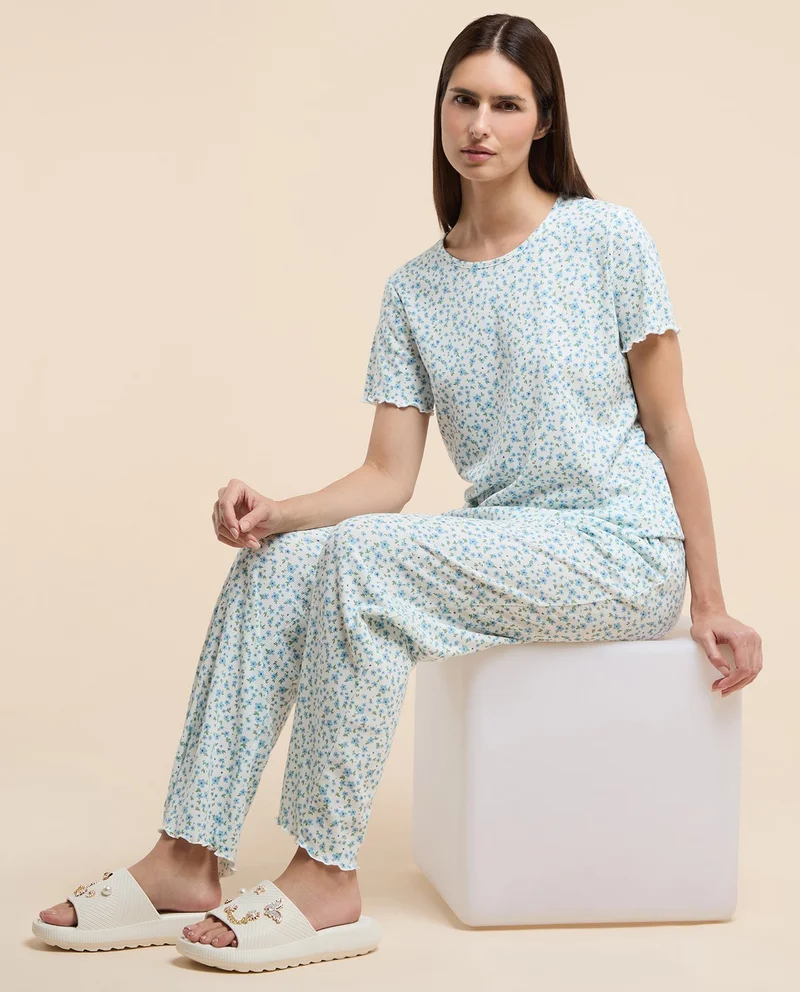أر أند بي Printed Lounge Pants with Drawstring Waist